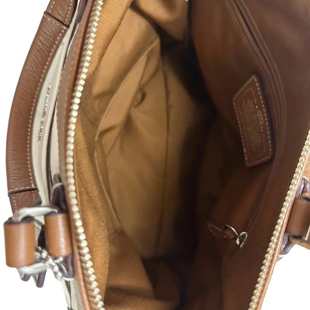 Coach Mickie Satchel in Spectator Leather #F37679 New in Silver/Chalk/Saddle